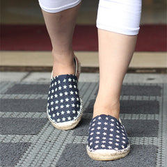 Men's Stars & Stripe Canvas Slip-On Shoes for Walking