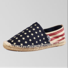 Men's Stars & Stripe Canvas Slip-On Shoes for Walking