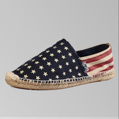 Men's Stars & Stripe Canvas Slip-On Shoes for Walking
