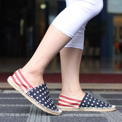 Men's Stars & Stripe Canvas Slip-On Shoes for Walking
