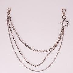 Moon Star Rivets Skull Keychain Punk Rock Goth Waist Belt Chain