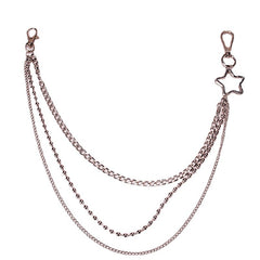 Moon Star Rivets Skull Keychain Punk Rock Goth Waist Belt Chain