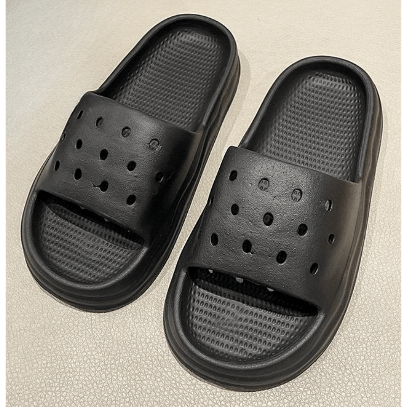 Men's Casual Platform Slides Unisex Hollow Out Slippers