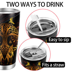 20oz Insulated Viking Wolf Tumbler Cup - Hot and Cold Beverage Gift