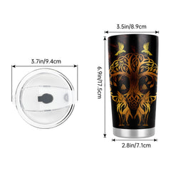 20oz Insulated Viking Wolf Tumbler Cup - Hot and Cold Beverage Gift