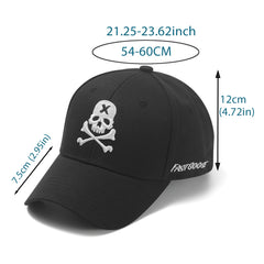 FASTGOOSE Baseball Cap Cotton Skull Embroidered Outdoor Sports Hip Hop Hat