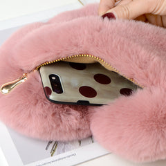 Heart Shape Plush Crossbody Bag Handbags Chain Shoulder Bag Coin Purse