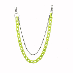 Multicolor Acrylic Heart Pants Trousers Chain Hip Hop Resin Chain Keychain