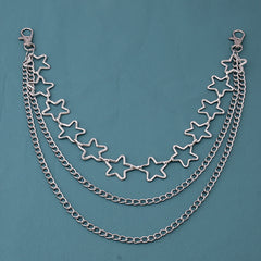 Multilayer Metal Chains Trousers Hipster Pant Jean Keychain Ring Clip