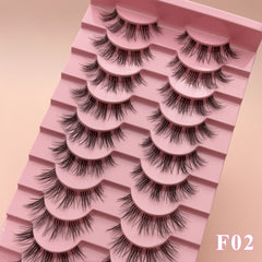 10 Pairs Wispy Fox Eye Short Lashes Clear Band DIY Cluster Strip Extensions