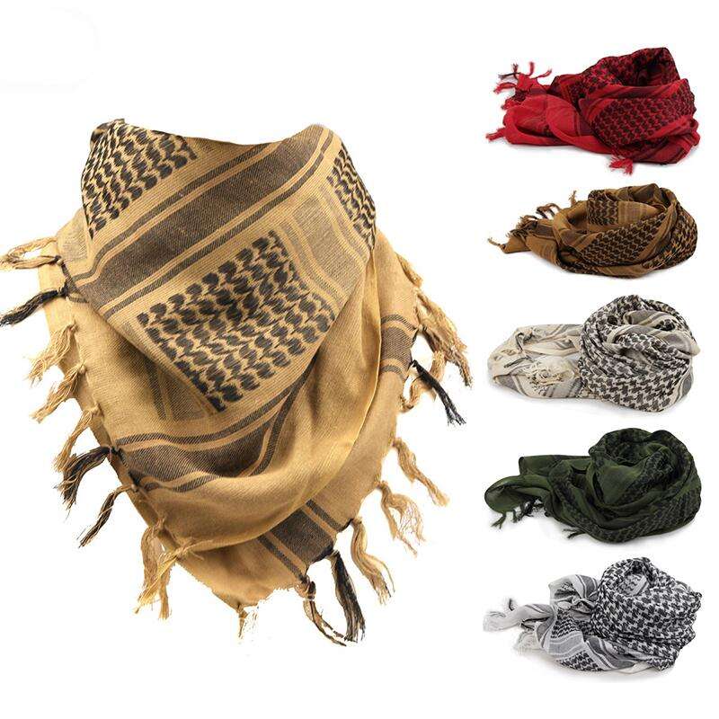 100% Pure Thick Muslin Hijab Tactical Desert Arab Scarf Men's Winter