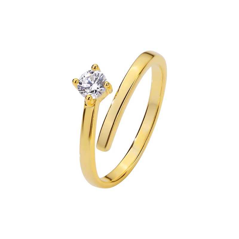 Zircon Decor Open Ring Fashionable Jewelry for Women Girls