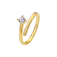 Zircon Decor Open Ring Fashionable Jewelry for Women Girls