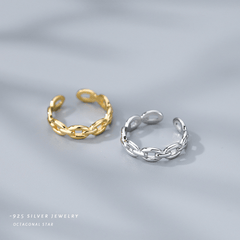 925 Silver Chain Open Ring & Fashion Jewelry for Women Girls