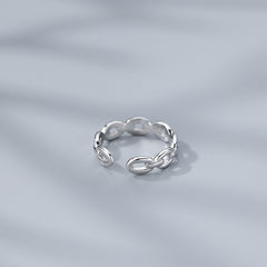 925 Silver Chain Open Ring & Fashion Jewelry for Women Girls