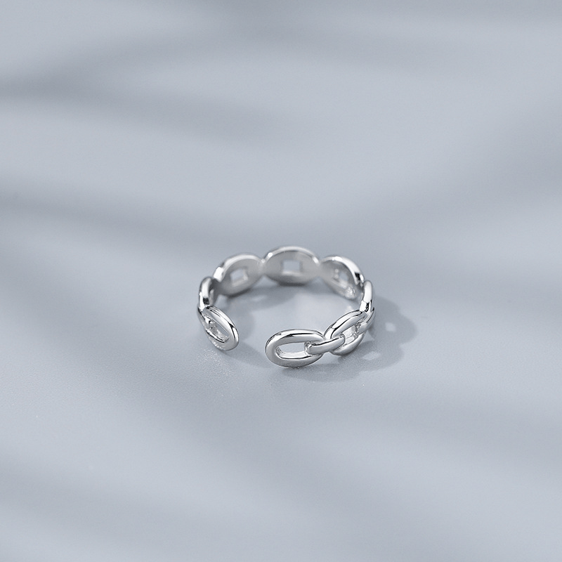 925 Silver Chain Open Ring & Fashion Jewelry for Women Girls
