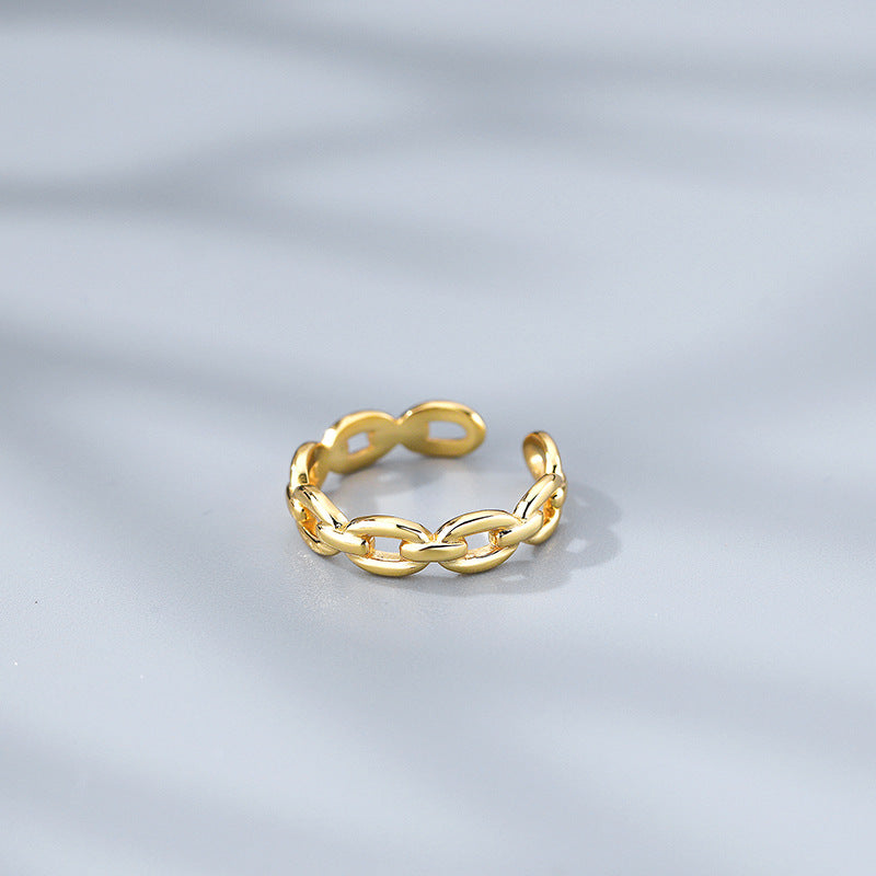 925 Silver Chain Open Ring & Fashion Jewelry for Women Girls