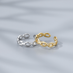 925 Silver Chain Open Ring & Fashion Jewelry for Women Girls