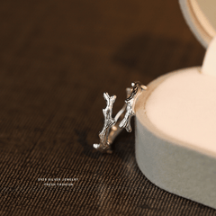 S925 Sterling Silver Dead Branch Open Ring For Girls