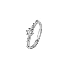 S925 Minimalist Zircon Decor Open Ring for Women