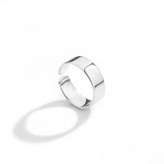S925 Sterling Silver Glossy Cuff Ring & Jewelry Accessories for Women