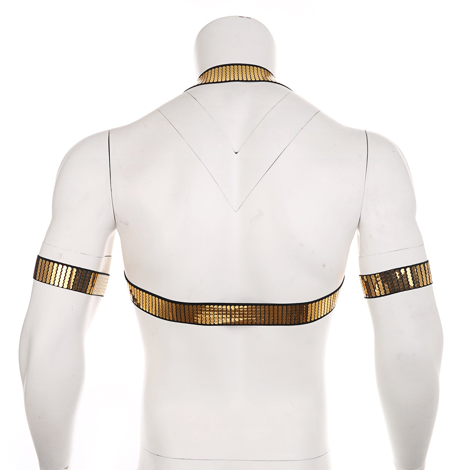 Men's Muscle Body Chest Harness and Arm Bands Set for Cosplay Party