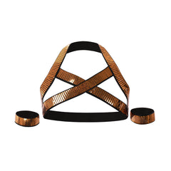 Men's Muscle Body Chest Harness and Arm Bands Set for Cosplay Party