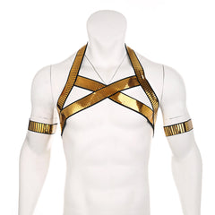 Men's Muscle Body Chest Harness and Arm Bands Set for Cosplay Party