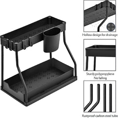 L-Shaped Sliding Under Sink Organizer 2-Tier