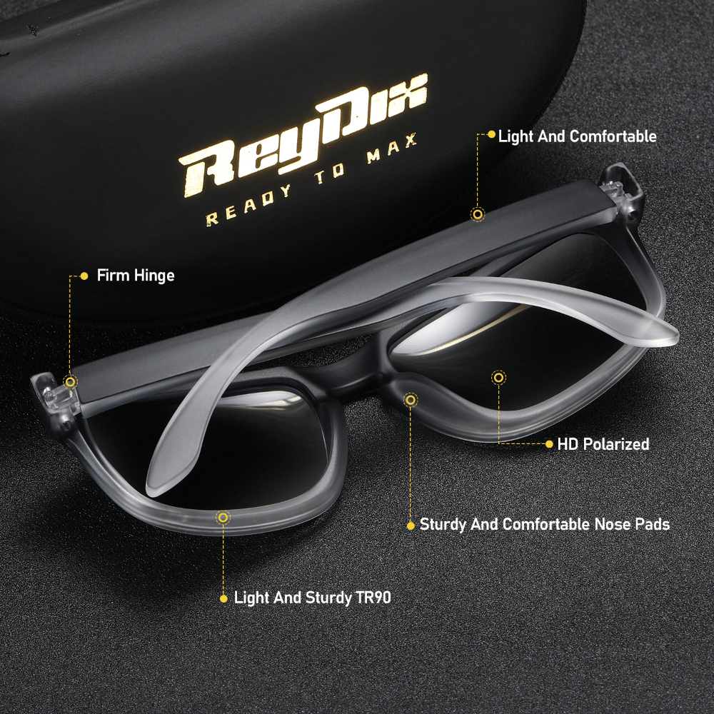 ReyDix Polarized TR90 Sports Sunglasses Square Frame