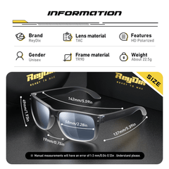 ReyDix Polarized TR90 Sports Sunglasses Square Frame