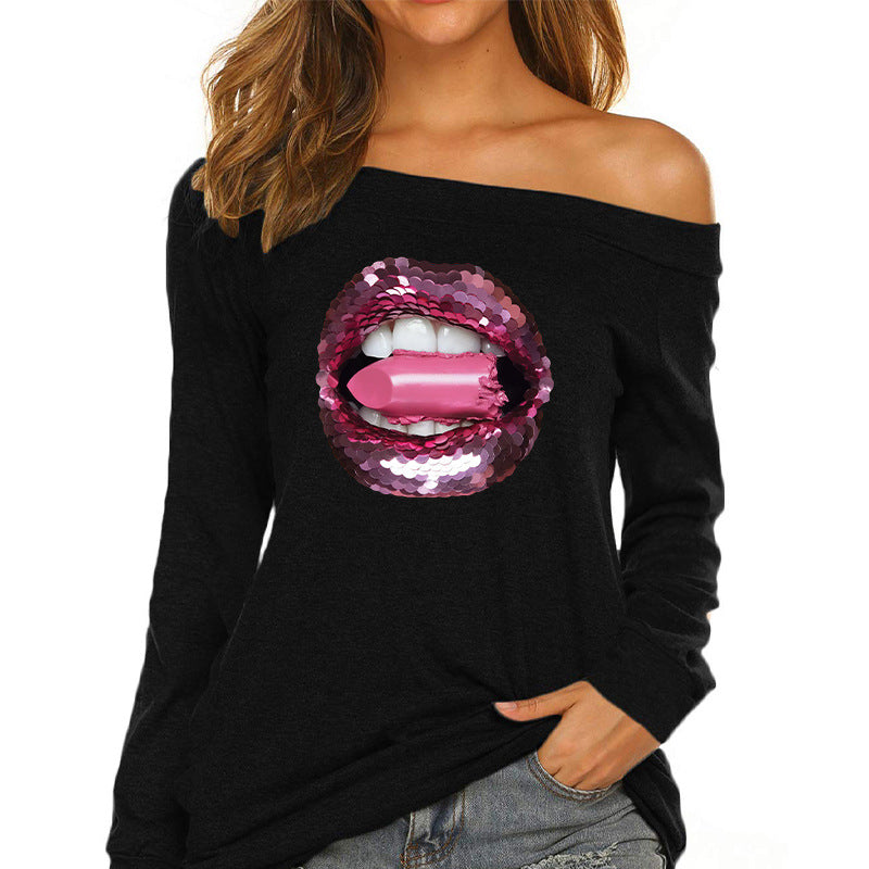 Sequin Lip Heat Transfer Stickers Iron On DIY Accessories