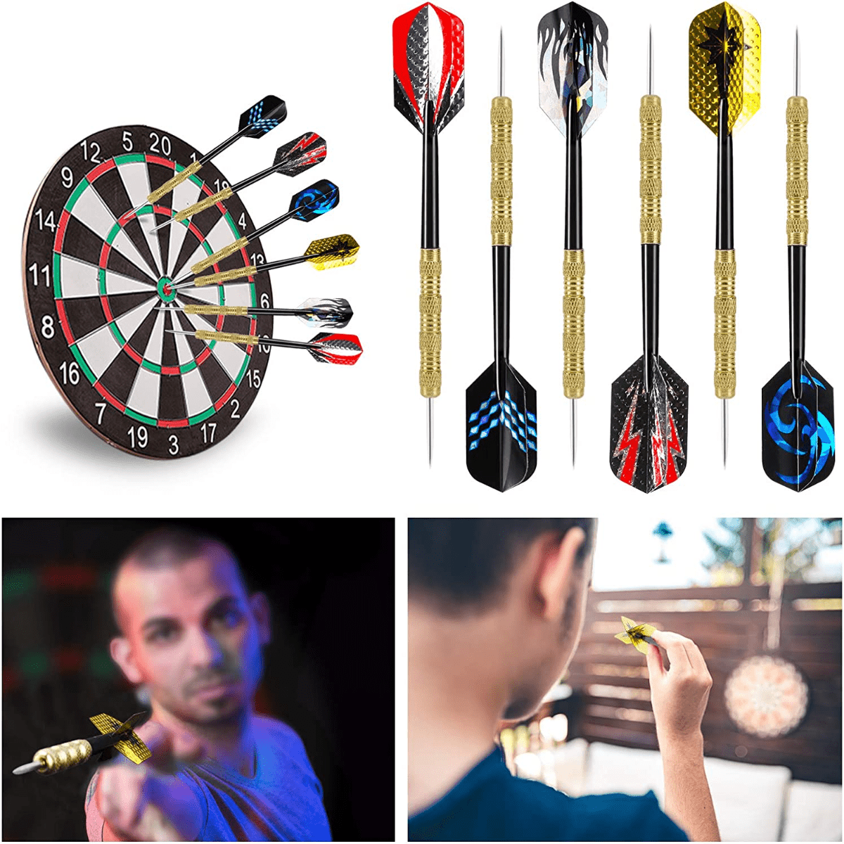 18pcs Steel Tip Darts for Dartboard Play