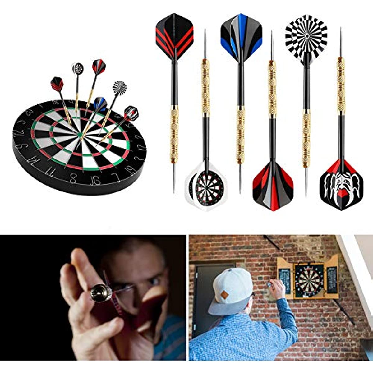 18pcs Steel Tip Darts for Dartboard Play