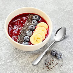 12pcs Stainless Steel Teaspoon Set - 7in Dessert Spoon, Mirror Polished