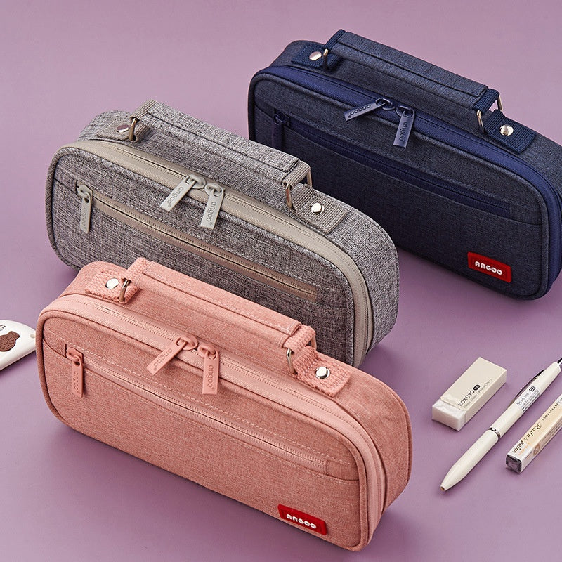 Large Capacity Stationery Storage Bag Multifunctional Canvas Pencil Case