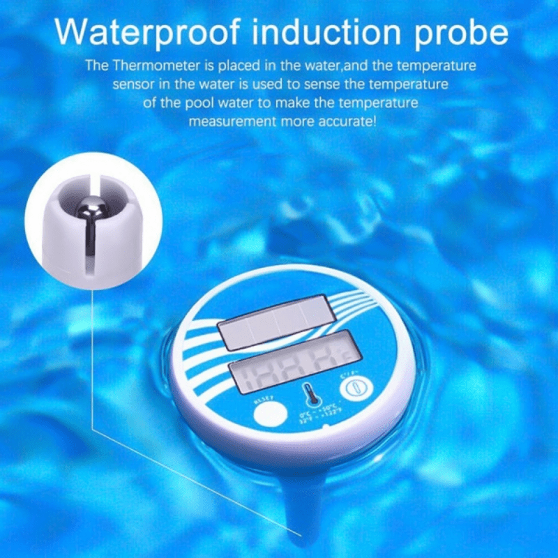 Solar Powered LCD Floating Thermometer for Pools