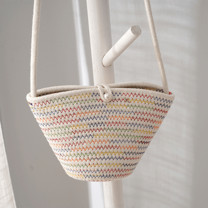 Straw Woven Crossbody Bucket Bag Shoulder Bag
