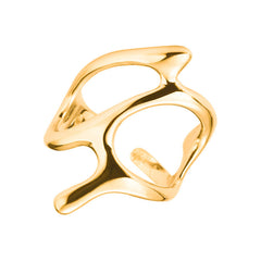 Irregular Geometric Metal Texture Ring for Street Snap