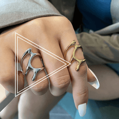Irregular Geometric Metal Texture Ring for Street Snap