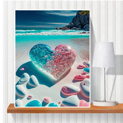 5D Diamond Painting Seashore Heart Stone Embroidery Kit