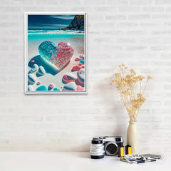 5D Diamond Painting Seashore Heart Stone Embroidery Kit