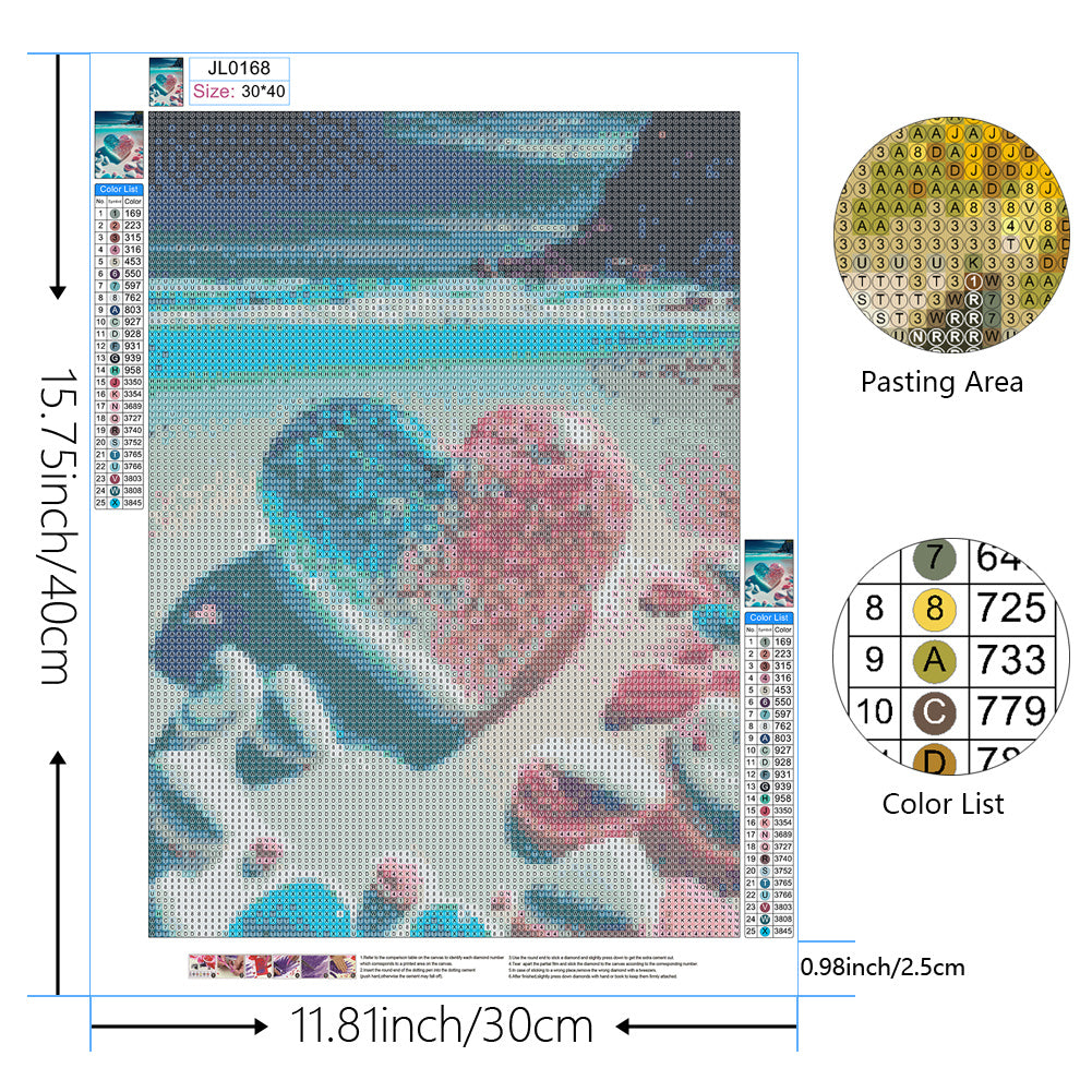 5D Diamond Painting Seashore Heart Stone Embroidery Kit