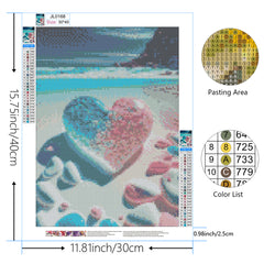 5D Diamond Painting Seashore Heart Stone Embroidery Kit
