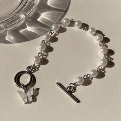 Y2K Butterfly Pendant Pearl Bracelet Decorative Accessories