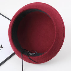 Vintage Rolled Brim Fedora Cap Lightweight Solid Jazz Hat For Women
