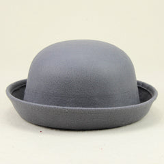 Vintage Rolled Brim Fedora Cap Lightweight Solid Jazz Hat For Women