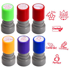 6 Cartoon Teacher Evaluation Stamps for Rewarding Kids