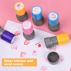 6 Cartoon Teacher Evaluation Stamps for Rewarding Kids