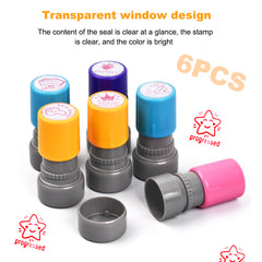 6 Cartoon Teacher Evaluation Stamps for Rewarding Kids